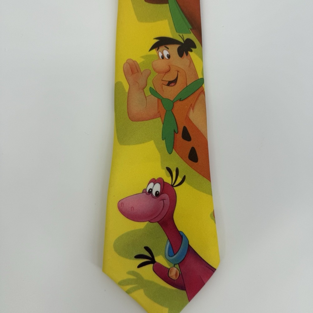 1992 Ralph Marlin Fred Dino Yogi Boo Boo Tie Yellow Hanna-Barbera USA 54"